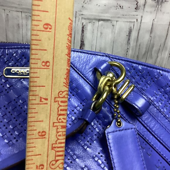 Coach Madison Crisscross Leather Sophia Satchel Shoulder Bag - Picture 11 of 14